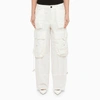 DSQUARED2 WHITE BAGGY CARGO TROUSERS,S75KB0321S54545/M_DSQUA-101_102-42