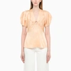Stella Mccartney Satin Top With Ring In Pink