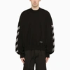 OFF-WHITE OFF-WHITE™ | CREW-NECK SWEATSHIRT SCRIBBLE DIAG BLACK,OMBA067S23FLE004/M_OFFW-1001_323-XS