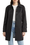 Sam Edelman Mac Water Repellent Cotton Blend Raincoat In Black