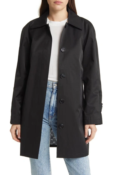 Sam Edelman Mac Water Repellent Cotton Blend Raincoat In Black