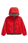 Moncler Logo Patch Hooded Jacket In Red