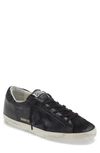 Golden Goose Super Star Black Low Trainer With Rhinestones In Black
