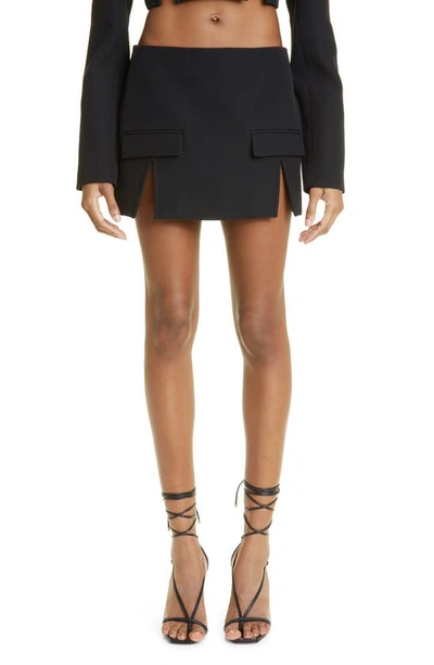 Dion Lee Split-hem Mini Skirt In Black