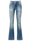 AMAPÔ DISTRESSED FLARED JEANS,AMI903011740732
