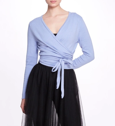 Marchesa Anne Wrap Sweater In Zen Blue