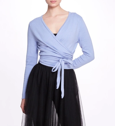 Marchesa Anne Wrap Jumper In Zen Blue