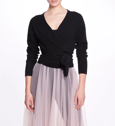 Marchesa Anne Wrap Jumper In Black