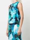 Marchesa Casey Top Printed In Navy Multi