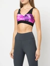 Marchesa Coco Floral-print Sports Bra In Raspberry Multi