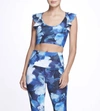 Marchesa Floral-print Sports Bra In Navy Multi