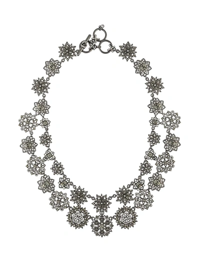Marchesa Double-strand Crystal Flower Necklace In Black Diamond