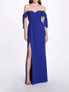 MARCHESA OFF SHOULDER BOW SLEEVE GOWN