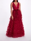 MARCHESA PLUNGING A-LINE GOWN