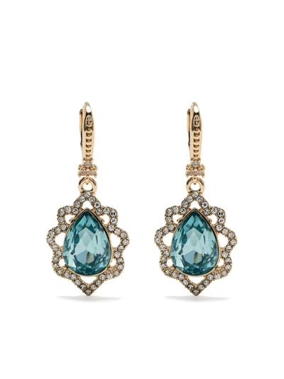 Marchesa Rhodium Orbital Stone Drop Earring In Turquoise