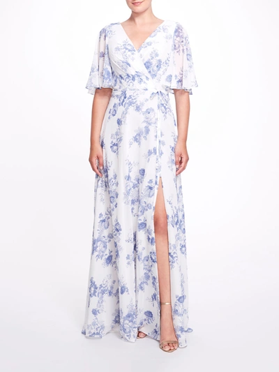 Marchesa Rome Printed In Dusty Blue