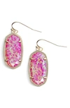 Kendra Scott Dani Statement Drop Earrings In Pink Kyocera Opal/ Gold