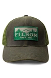 Filson Logger Logo-appliquéd Canvas And Mesh Trucker Cap In Green