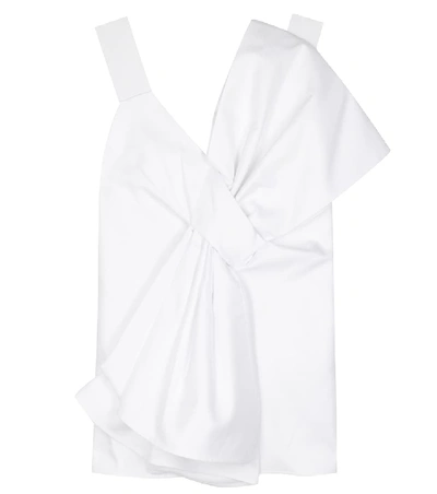 Victoria Victoria Beckham Over-size Knot棉丝混纺上衣 In White