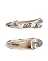 DOLCE & GABBANA DOLCE & GABBANA WOMAN BALLET FLATS WHITE SIZE 9.5 SILK, CALFSKIN,11214765RK 9