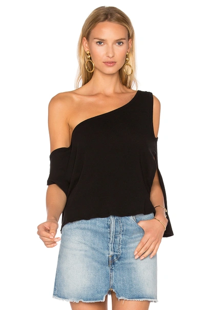 Iro Kael Convertible Cold-shoulder Jersey Tee, Black, Black