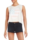 WILDFOX Sunbleached Flag Graphic Cropped Chad Tank,0400090442949