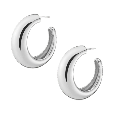 Aurate New York Gold Smooth Arch Hoops Large In White
