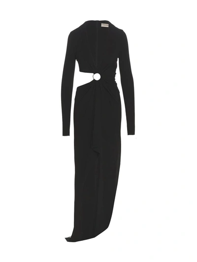 Alexandre Vauthier Cut-out Asymmetric Midi Dress In Black