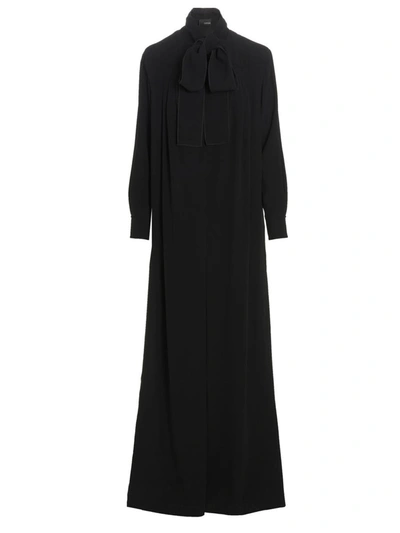 Capasa Long Bow Dress In Black