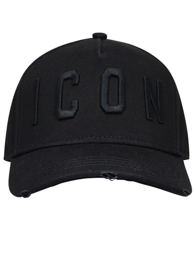 DSQUARED2 DSQUARED2 BLACK COTTON ICON HAT