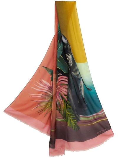 Etro Graphic-print Scarf In Red