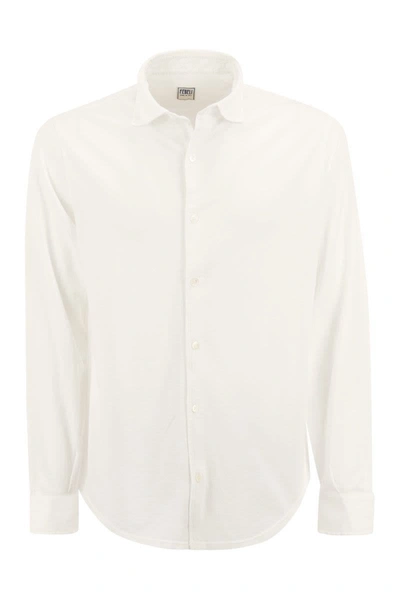 Fedeli Robert - Cotton Piqué Shirt In White