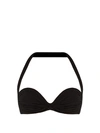 Norma Kamali Bill Ruched Halterneck Bikini Top In Black