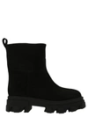 Gia Borghini Lug-sole Suede Ankle Boots In Black