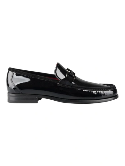 Ferragamo Men's Grandioso2 Patent Leather Loafers In Black