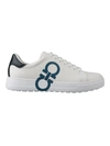 Ferragamo Gancini-print Low-top Sneakers In White