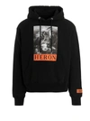Heron Preston Black Jersey Hoodie With Heron Print In Black