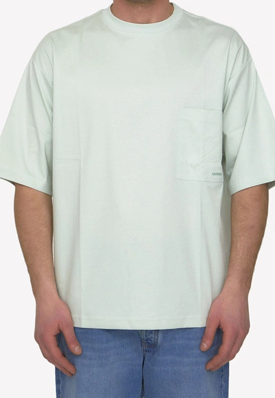 Lanvin Raised-logo Cotton T-shirt In Sage