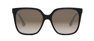 Fendi Fe40030i 01f Oversized Square Sunglasses In Brown