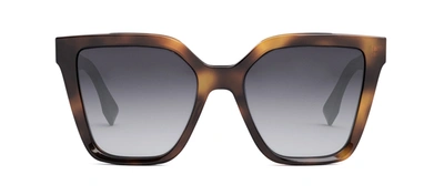 FENDI FE40086I 53B SQUARE SUNGLASSES