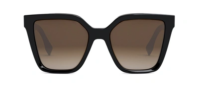 Fendi Fe40086i 01f Square Sunglasses In Brown