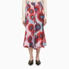 Marni Printed Midi Skirt In Red