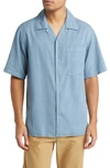 Nn07 Julio Regular Fit Short Sleeve Camp Shirt In Ashley Blue
