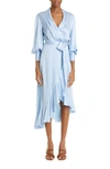 ZIMMERMANN LONG SLEEVE SILK WRAP DRESS