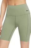 Nike Zenvy Gentle Support High Waist Bike Shorts In Oil Green/ Black