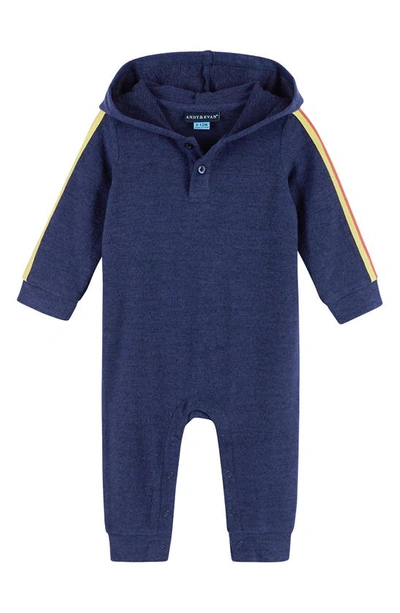 Andy & Evan Baby Boy's Hacci Hooded Coverall In Navy