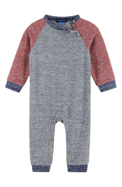 Andy & Evan Baby Boy's Hacci Colorblocked Coverall In Grey Multi
