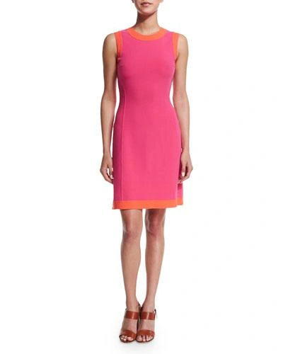 Michael Kors Sleeveless Two-tone A-line Dress, Watermelon
