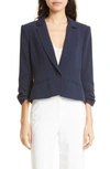Cinq À Sept Le Petit Khloe Cotton Crop Blazer In Navy