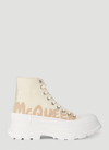 Alexander Mcqueen Tread Slick High-top Sneakers In Beige